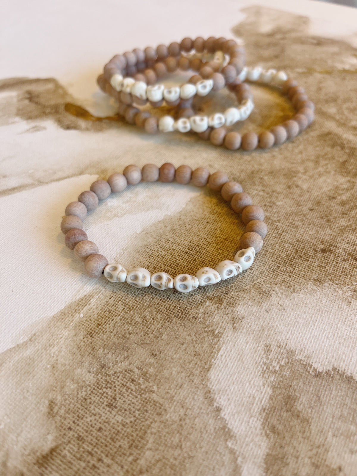 Stone Cold Cutie Howlite Skull Bracelet