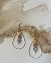 Load image into Gallery viewer, Teensy Jasper Heart Earrings